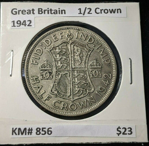 Great Britain 1942 1/2 Crown KM# 856    #440