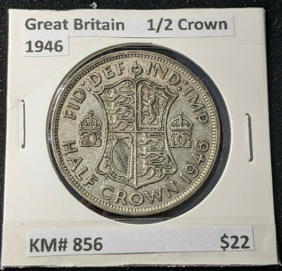 Great Britain 1946 1/2 Crown KM# 856    #136