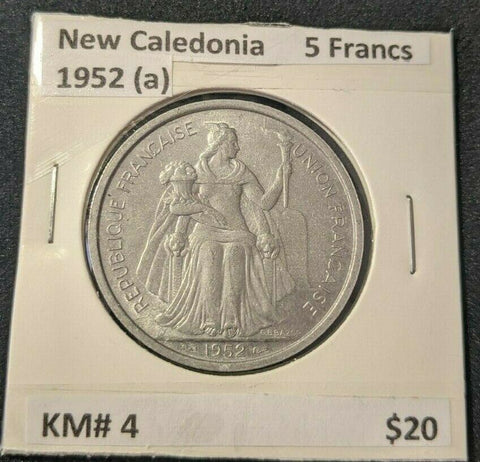 New Caledonia 1952 (a) 5 Francs KM# 4    #44