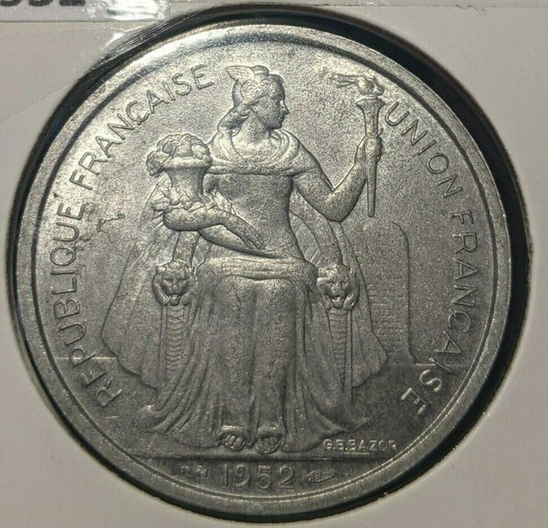 New Caledonia 1952 (a) 5 Francs KM# 4    #44