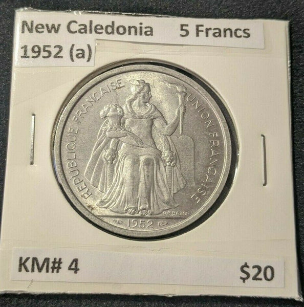 New Caledonia 1952 (a) 5 Francs KM# 4    #24