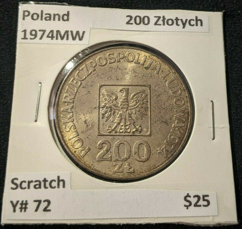 Poland 1974MW 200 Zlotych Y#72 Scratch     #11