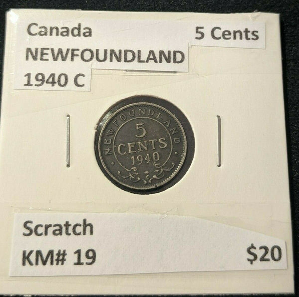 Canada NEWFOUNDLAND 1940 C 5 Cents KM# 19 Scratch    #38   9A