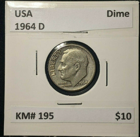 USA 1964 D Dime 10c KM# 195    #06