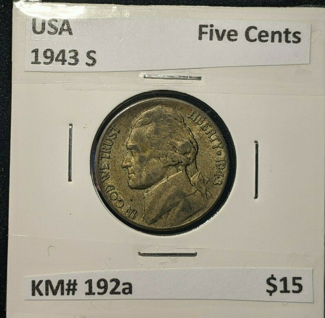 USA 1943 S Five Cents 5c KM# 192a    #05