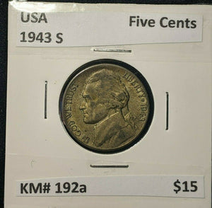 USA 1943 S Five Cents 5c KM# 192a    #05