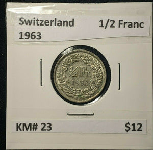 Switzerland 1963 1/2 Franc KM# 23    #39