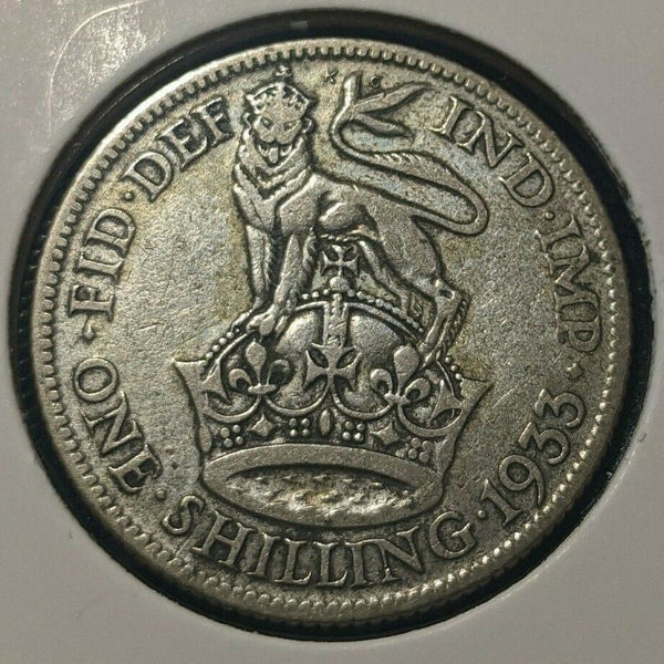 Great Britain 1933 Shilling 1/- KM# 833 Cleaned     #587