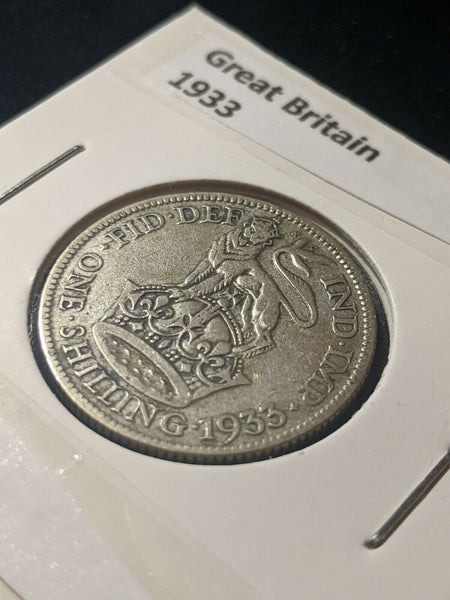Great Britain 1933 Shilling 1/- KM# 833 Cleaned     #587