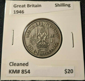 Great Britain 1946 Shilling 1/- KM# 854 Cleaned  #507