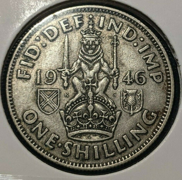 Great Britain 1946 Shilling 1/- KM# 854 Cleaned  #507