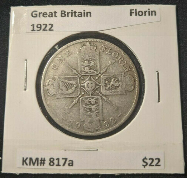 Great Britain 1922 Florin 2/- KM# 817a   #005