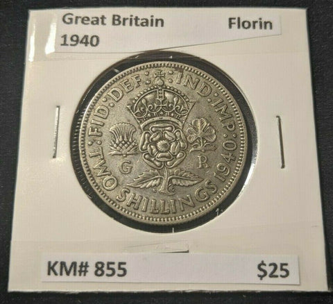 Great Britain 1940 Florin 2/- KM# 855 #010