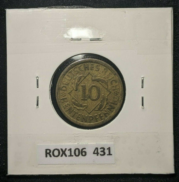 Germany Weimar Republic 1924 A 10 Reichspfennig KM# 40   #431  8A