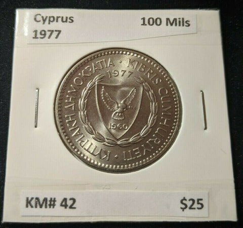 Cyprus 1977 100 Mils KM# 42    #068  #11A