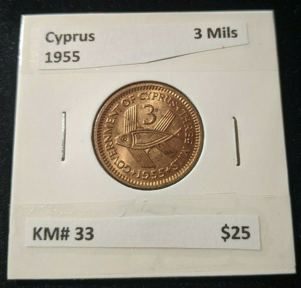 Cyprus 1955 3 Mils KM# 33    #019