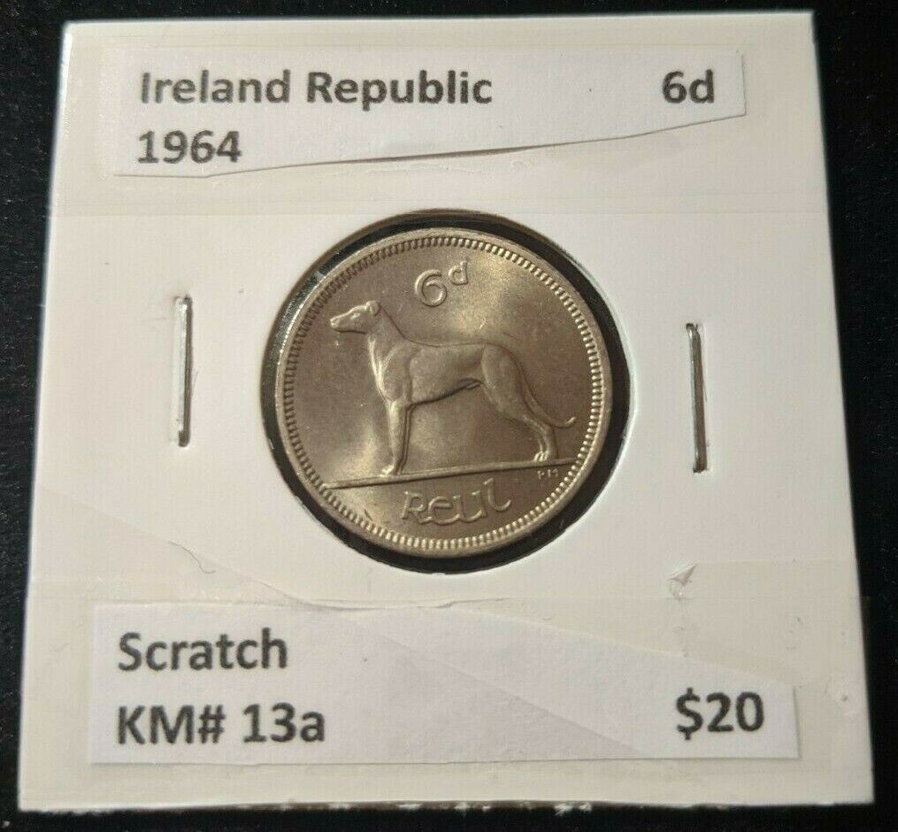 Ireland Republic 1964 6d Sixpence KM# 13a Scratch    #017