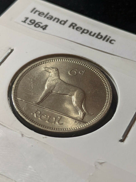 Ireland Republic 1964 6d Sixpence KM# 13a Scratch    #017