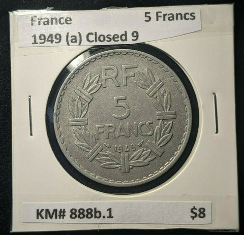 France 1949 5 Francs (a) Closed 9  KM# 888b.1 #0539