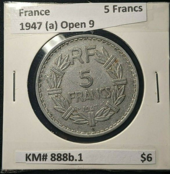 France 1947 5 Francs (a) Closed 9  KM# 888b.1 #0650