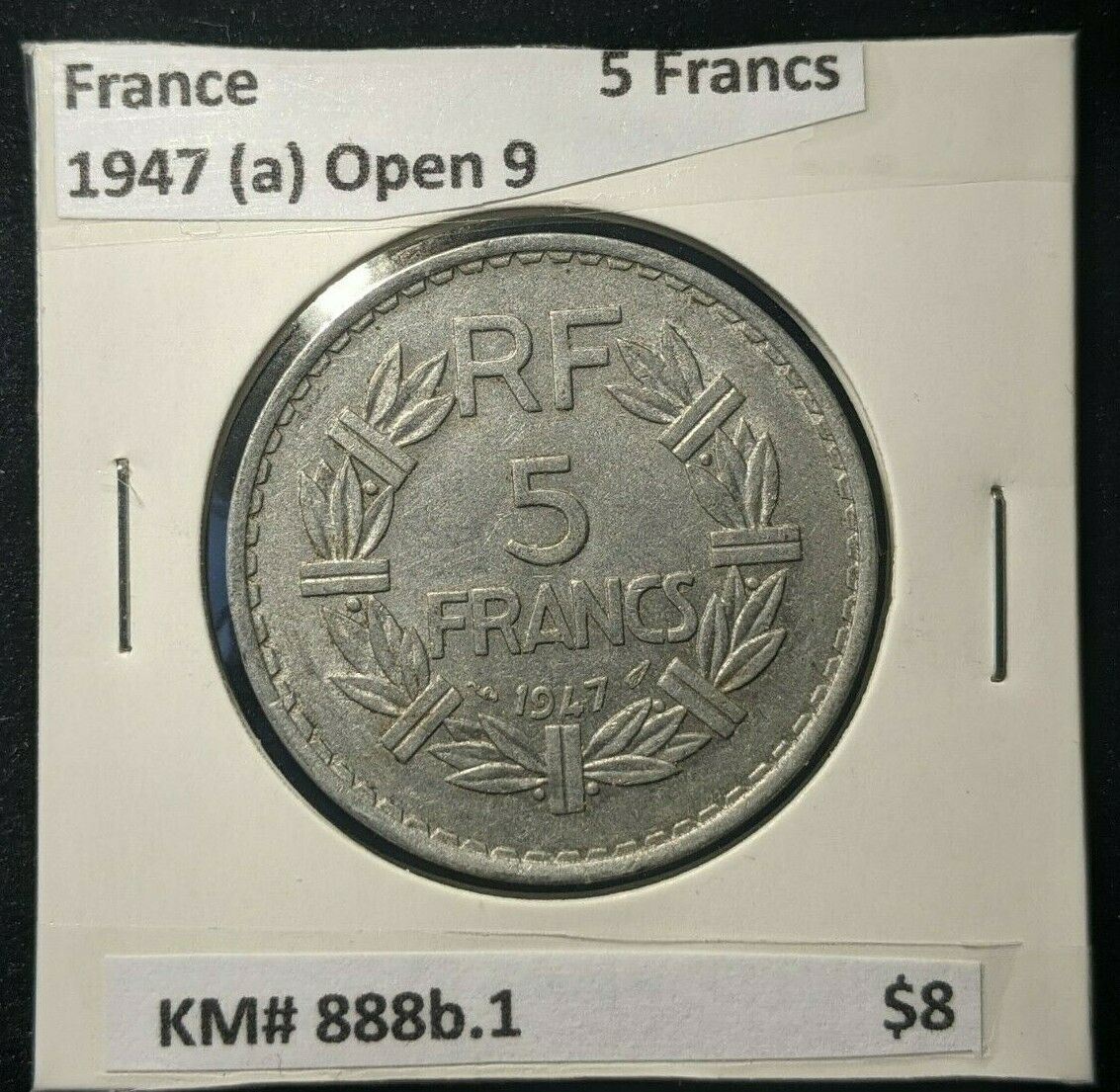 France 1947 5 Francs (a) Closed 9  KM# 888b.1 #0140