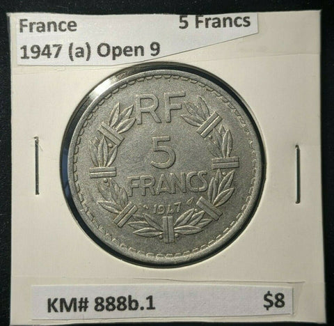 France 1947 5 Francs (a) Closed 9  KM# 888b.1 #0140