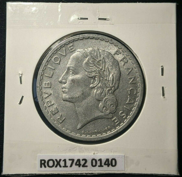 France 1947 5 Francs (a) Closed 9  KM# 888b.1 #0140