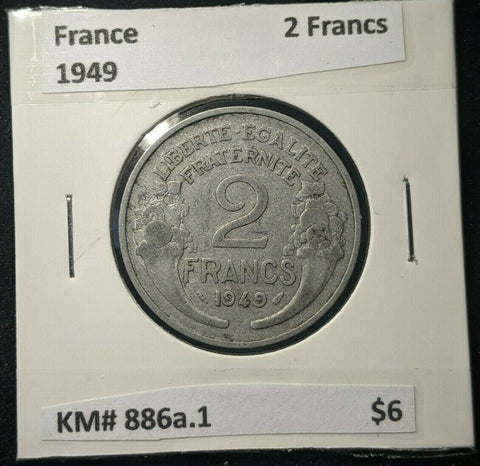 France 1949 2 Francs KM# 886a.1 #0655