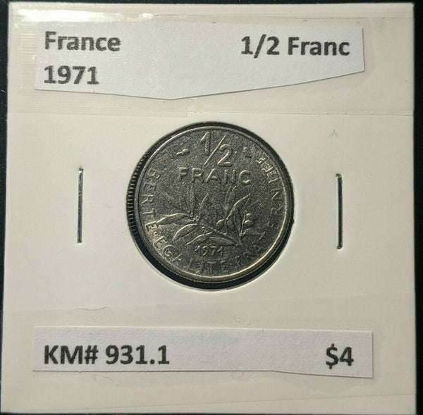 France 1971 1/2 Francs KM# 931.1    #0709