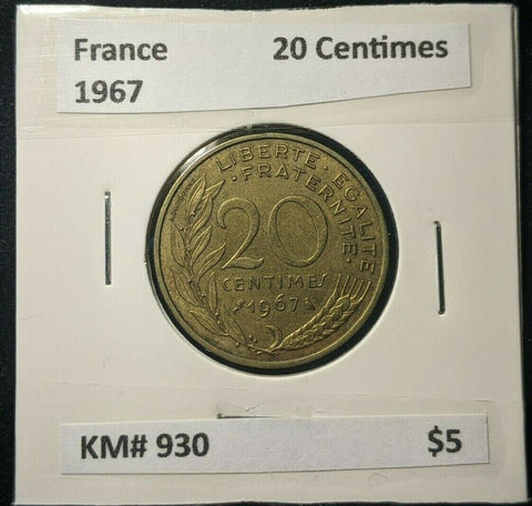 France 1967 20 Centimes KM# 930    #0582