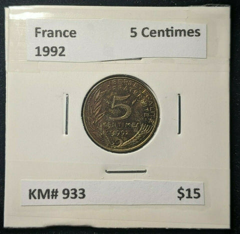 France 1992 5 Centimes KM# 933  #0103