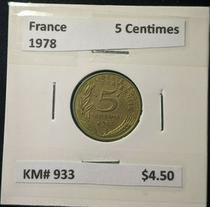 France 1978 5 Centimes KM# 933  #0654