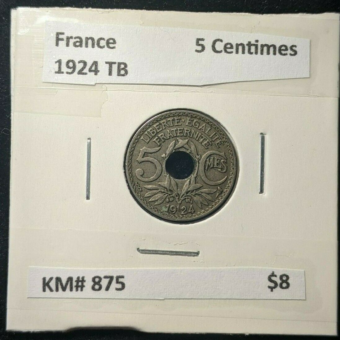 France 1924 TB 5 Centimes KM# 875  #0127