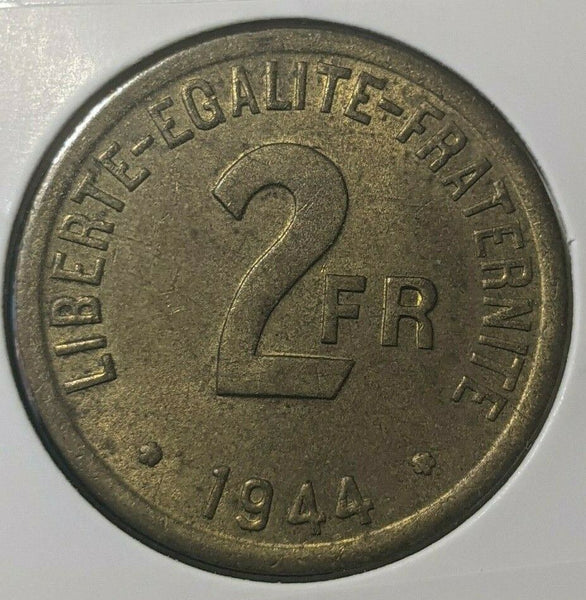 France 1944 2 Francs KM# 905 #Les464