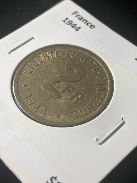 France 1944 2 Francs KM# 905 #Les464