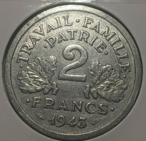 France 1943 2 Francs KM# 904.1 #093