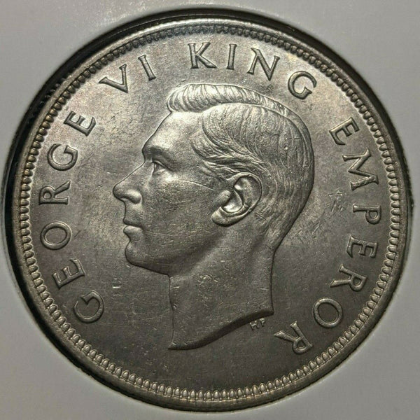 New Zealand 1941 1/2 Crown KM# 11 Scratches #010