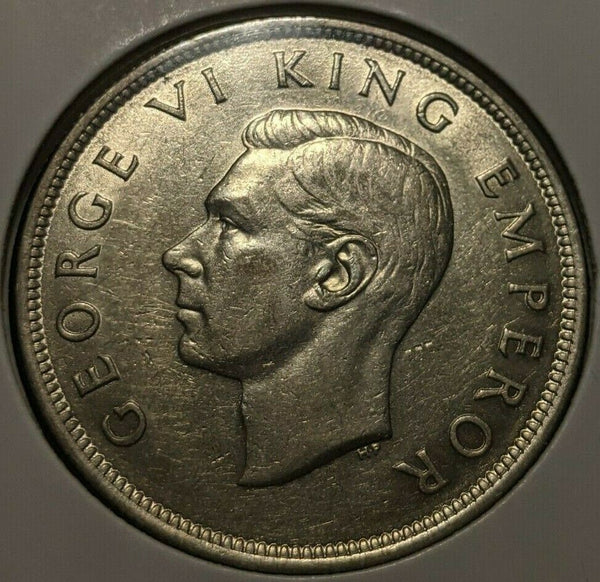 New Zealand 1943 1/2 Crown KM# 11 Scratches #002