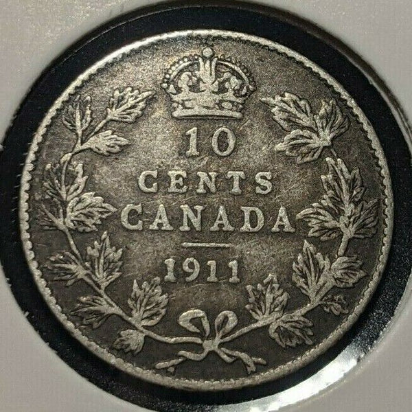 Canada 1911 10 Cents KM# 17 Cleaned #009   9A