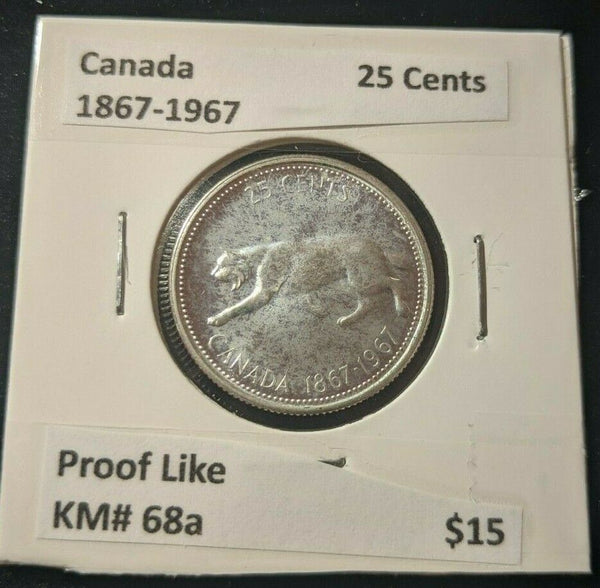 Canada 1967 25 Cents  Proof Like KM# 68a    #764