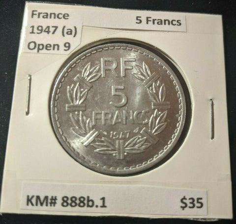 France 1947 (a) Open 9 5 Francs KM# 888b.1    #750