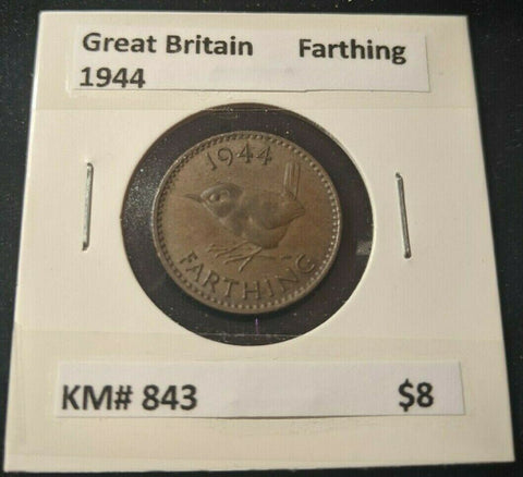 Great Britain 1944 Farthing 1/4d KM# 843    #777   #16A