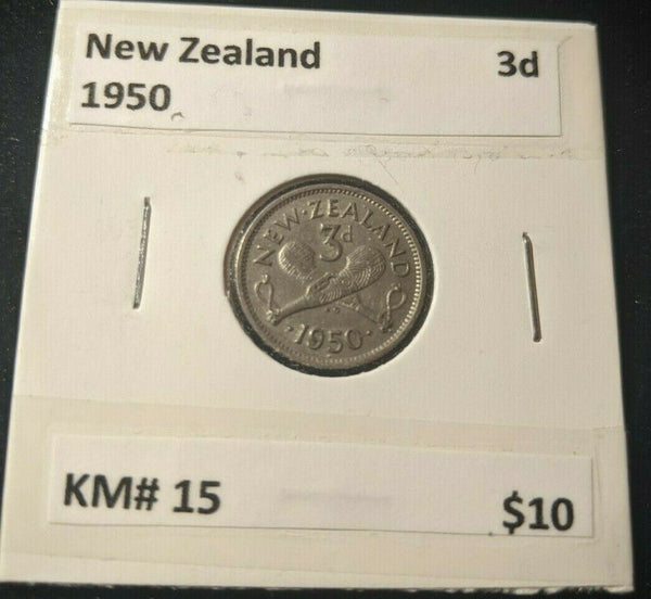 New Zealand 1950 Threepence 3d KM# 15    #779