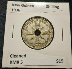 New Guinea 1936 Shilling1/- KM# 5 Cleaned   #641