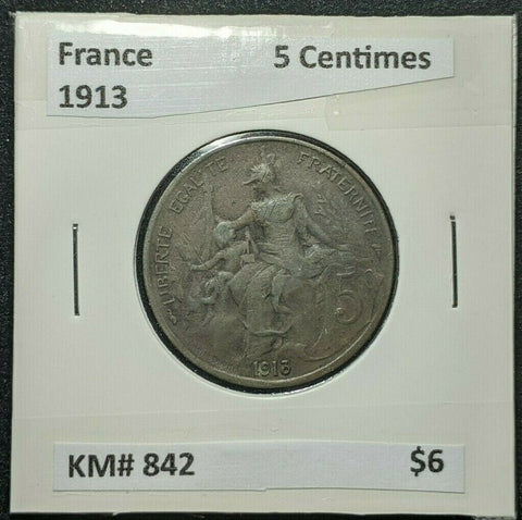 France 1913 5 Centimes KM# 842    #0248