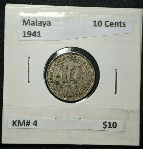 Malaya 1941 10 Cents KM# 4   #517