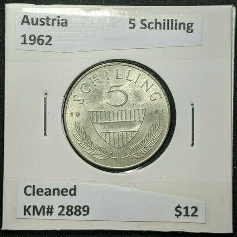 Austria 1962 5 Schilling KM# 2889 Cleaned  #610   #15A