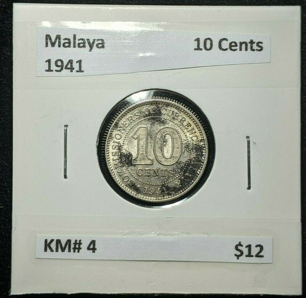 Malaya 1941 10 Cents KM# 4   #642