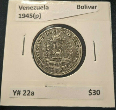 Venezuela  1945(p) Bolivar Y# 22a   #529   #15A