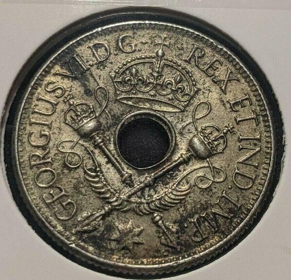 New Guinea 1938 Shilling 1/- KM# 8 Cleaned #621